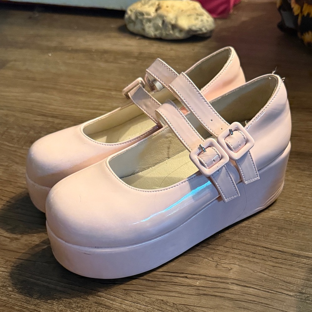 Pink Platform Mary Jane Shoes